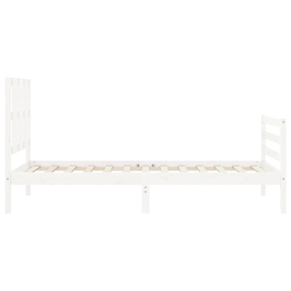 Estructura de cama individual con cabecero madera maciza