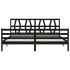 Estructura de cama con cabecero madera maciza negro 200x200