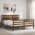 Estructura de cama matrimonio con cabecero madera marrón