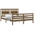Estructura de cama matrimonio con cabecero madera marrón