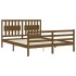 Estructura de cama matrimonio con cabecero madera marrón