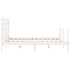 Estructura de cama con cabecero madera maciza blanco 160x200