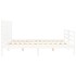 Estructura de cama con cabecero madera maciza blanco 200x200