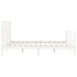 Estructura de cama con cabecero madera maciza blanco 160x200