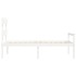 Cama personas mayores cabecero madera maciza blanco 90x200