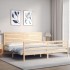 Estructura de cama con cabecero madera maciza 200x200