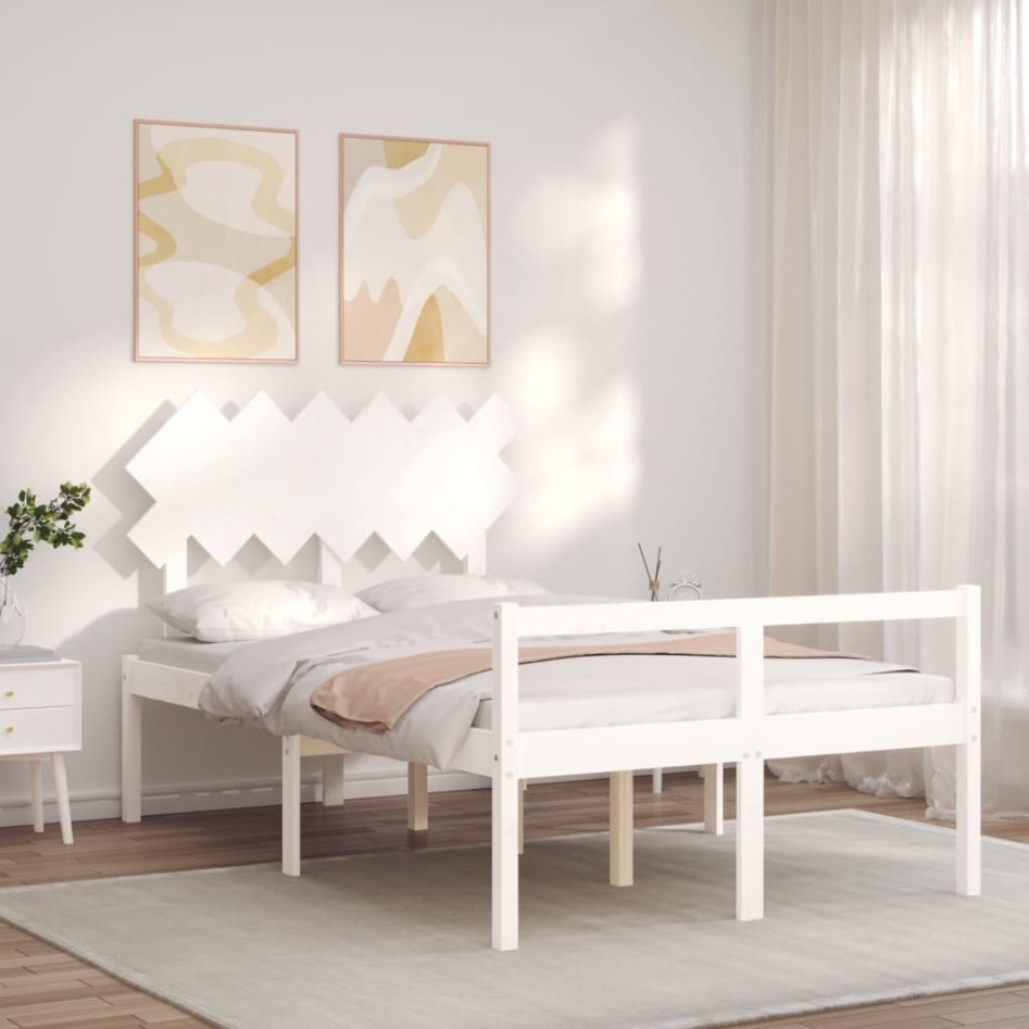 Cama para personas mayores con cabecero madera maciza