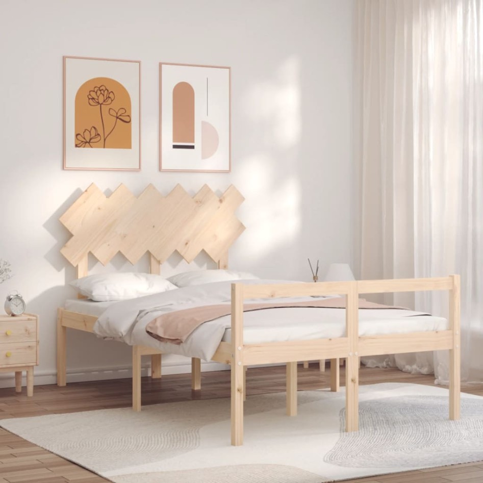 Cama para personas mayores con cabecero madera maciza