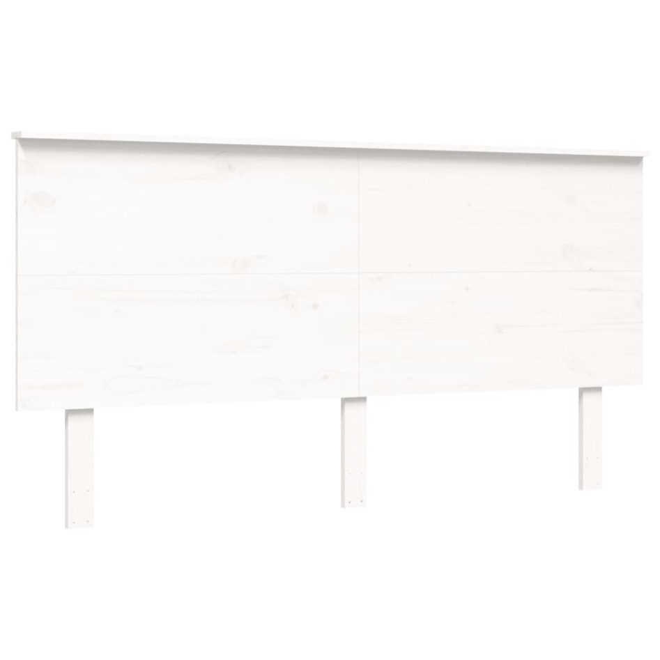 Cama personas mayores cabecero madera maciza blanco 160x200