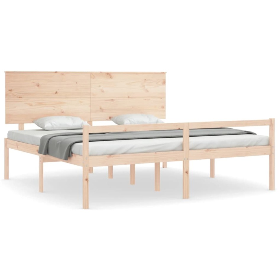 Cama para personas mayores con cabecero madera maciza