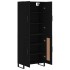Aparador alto madera contrachapada negro 69,5x34x180