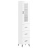 Aparador alto madera contrachapada blanco brillo 34,5x34x180
