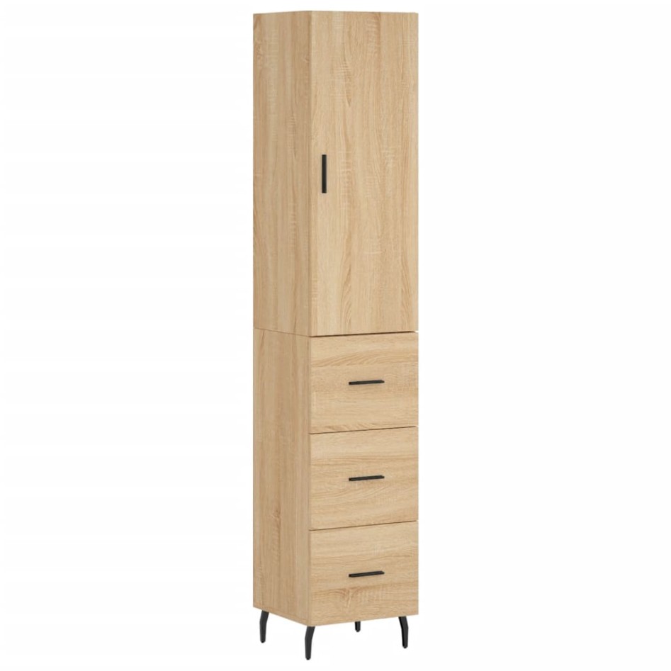 Aparador de madera contrachapada roble Sonoma 34,5x34x180