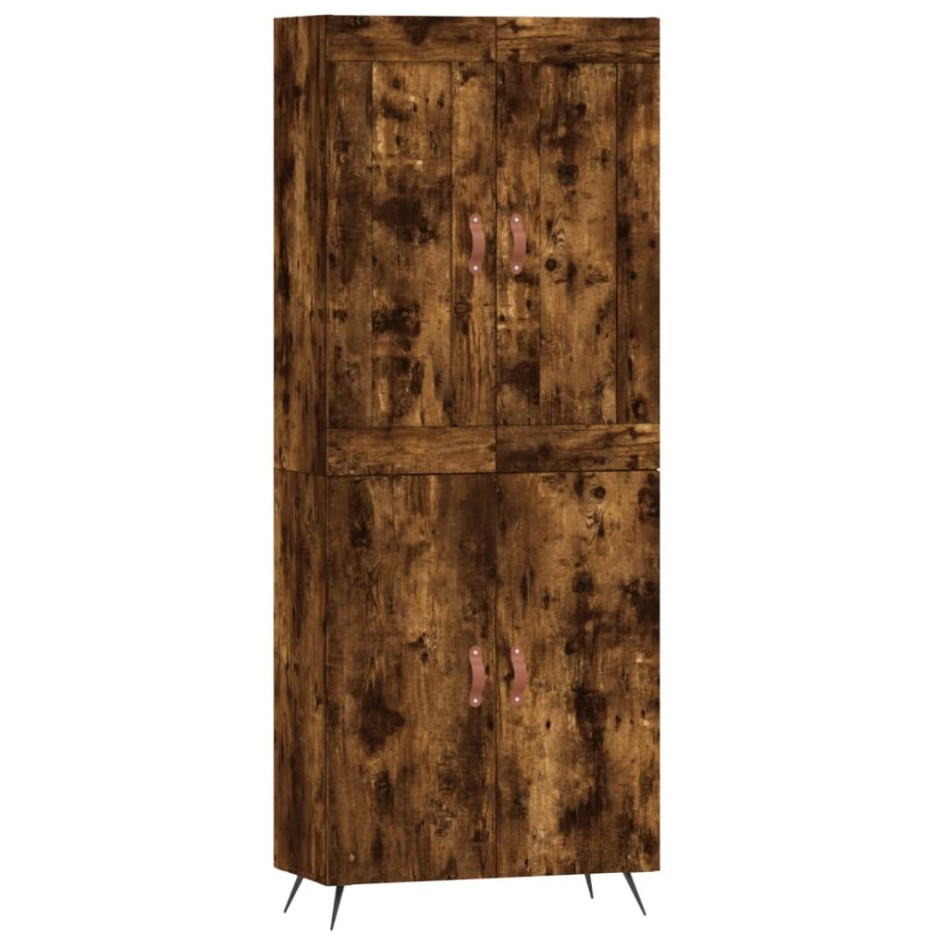 Aparador alto madera contrachapada roble ahumado 69,5x34x180