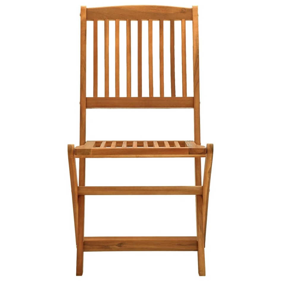 Juego de comedor de jardín 5 piezas madera maciza de