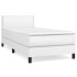 Cama box spring con colchón cuero sintético blanco 80x200