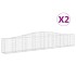 Cestas de gaviones 2 uds forma de arco hierro 400x30x60/80