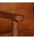 Sofá de 2 plazas de cuero con madera de acacia marrón, modelo Abis
