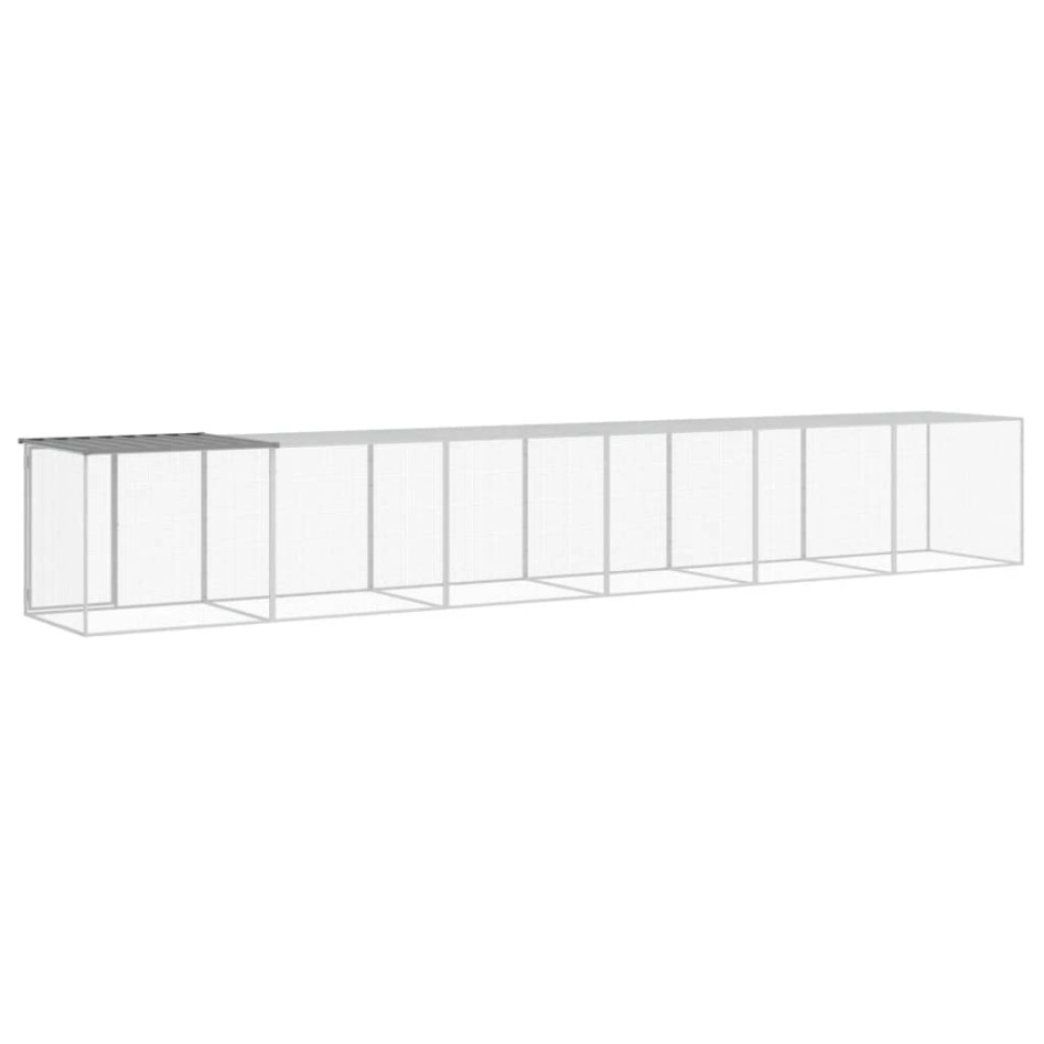 Gallinero con techo acero galvanizado gris claro 603x98x90