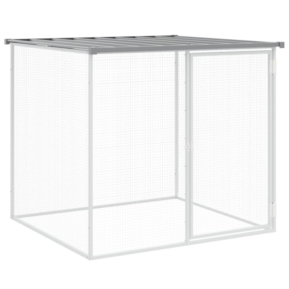 Gallinero con techo acero galvanizado gris claro 603x98x90