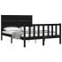 Estructura cama de matrimonio con cabecero madera maciza