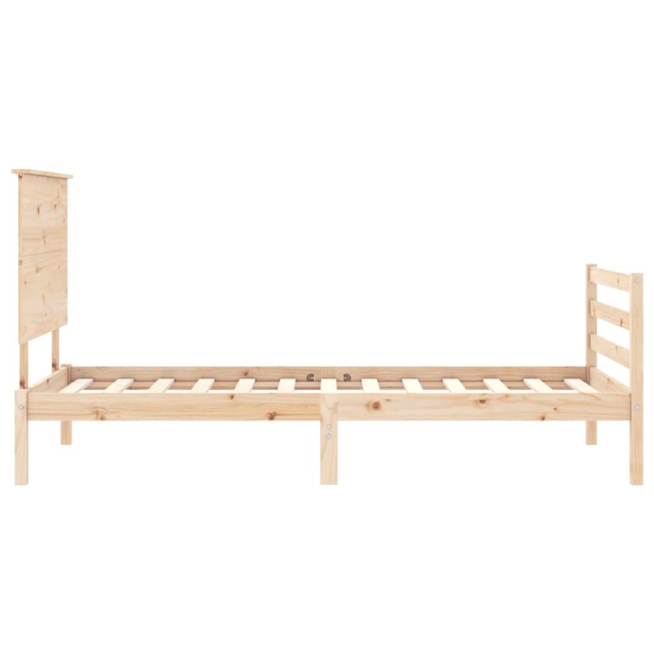 Estructura de cama con cabecero madera maciza 100x200