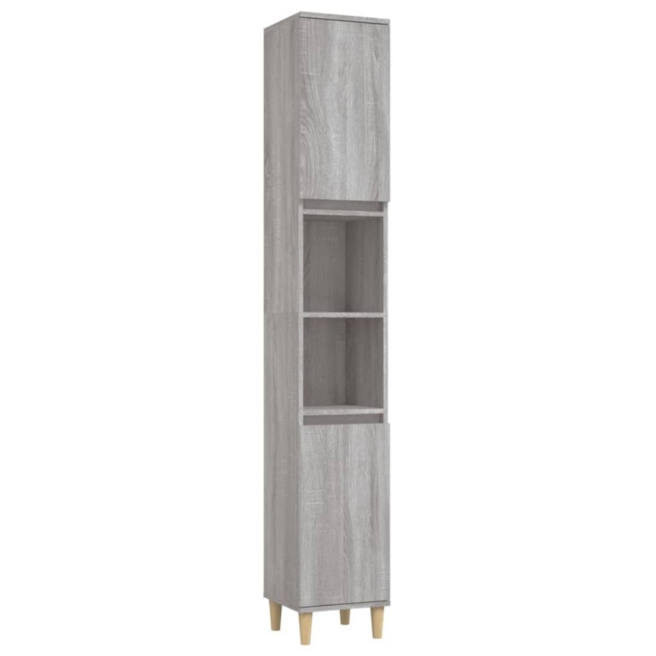 Set de muebles de baño 3 pzas madera contrachapada gris