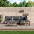 Set muebles de jardín 4 pzas y cojines ratán PE gris