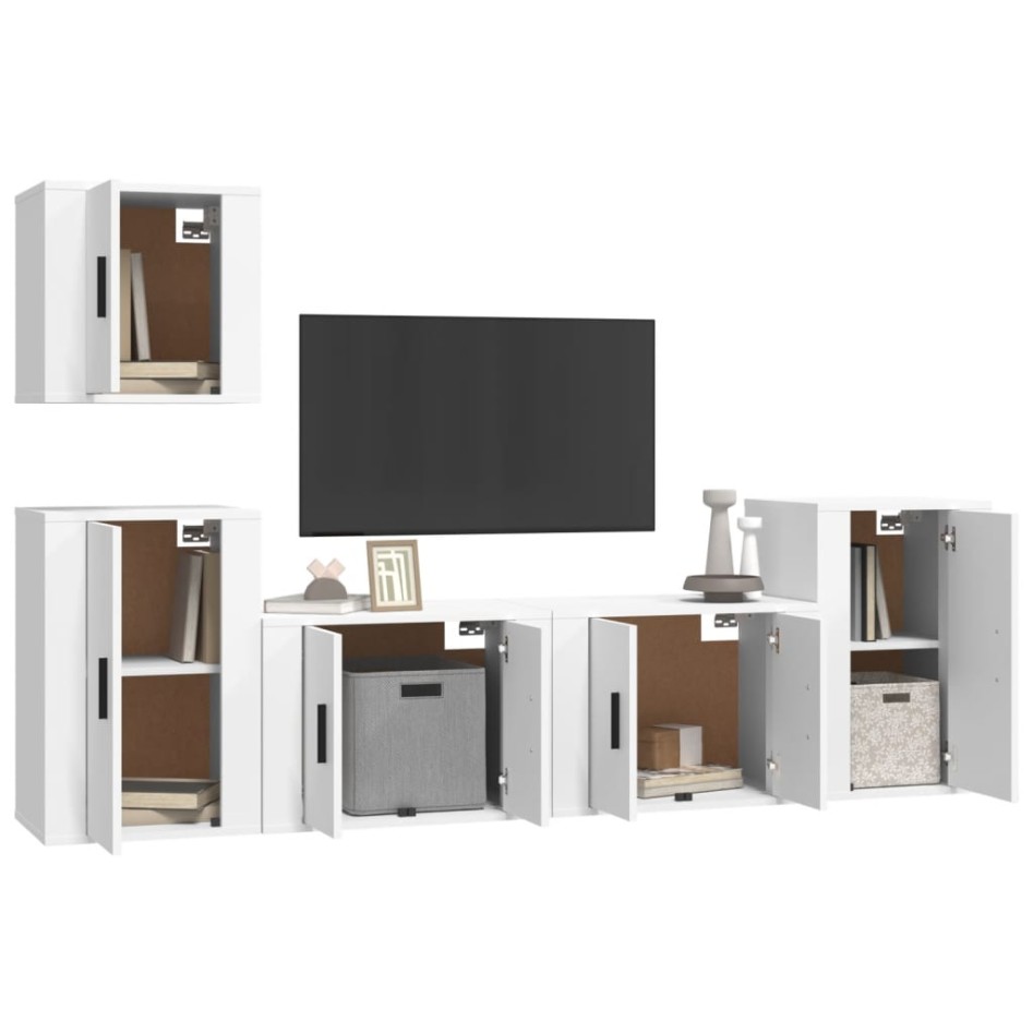 Set de muebles para TV 5 piezas madera contrachapada