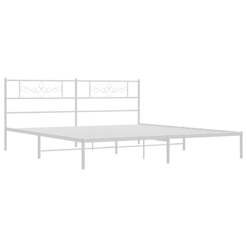 Estructura de cama con cabecero metal blanca 200x200