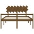 Cama personas mayores cabecero madera marrón miel 140x190