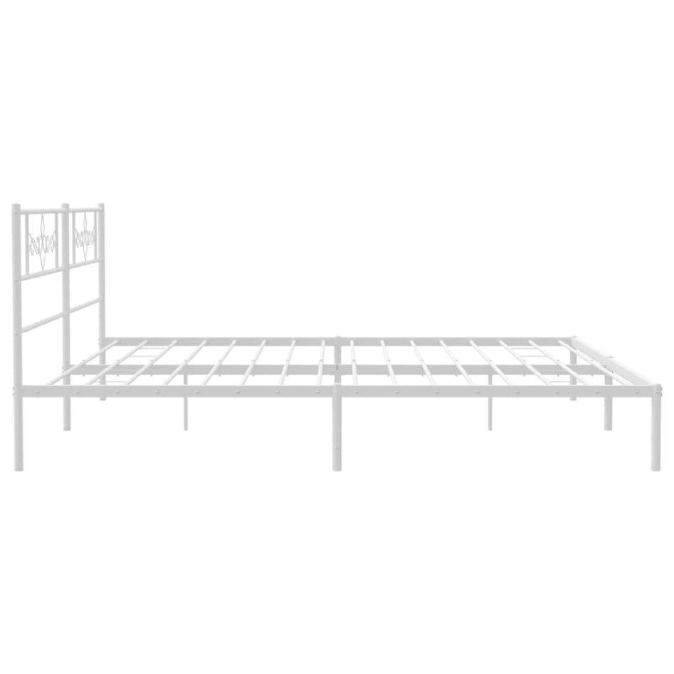 Estructura de cama de metal con cabecero blanco 183x213