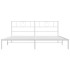 Estructura de cama de metal con cabecero blanco 183x213