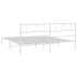 Estructura de cama de metal con cabecero blanco 183x213