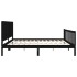 Estructura de cama con cabecero madera maciza negro 200x200