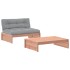Juego de muebles jardín 2 pzas y cojines madera abeto