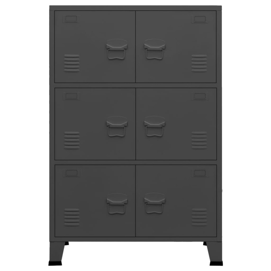 Baúl de almacenaje industrial metal antracita 75x40x115