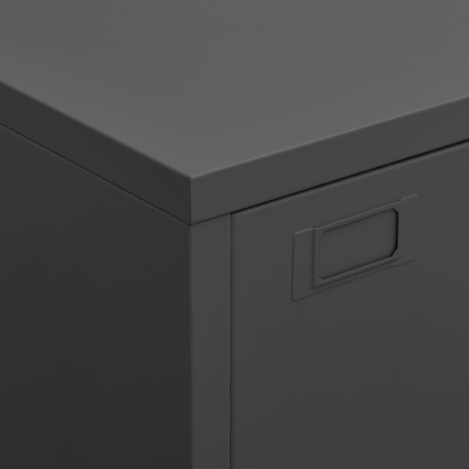 Baúl de almacenaje industrial metal antracita 75x40x115