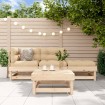 Juego de muebles de jardín 4 piezas y cojines madera maciza