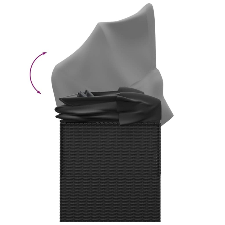 Sofá tumbona de jardín con toldo cojines ratán sintético