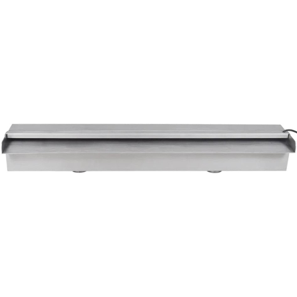 Fuente cascada rectangular LED para piscina acero inoxidable 60