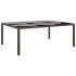 Mesa de jardín superficie de vidrio ratán marrón 200x150x75
