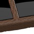 Mesa de jardín superficie de vidrio ratán marrón 200x150x75