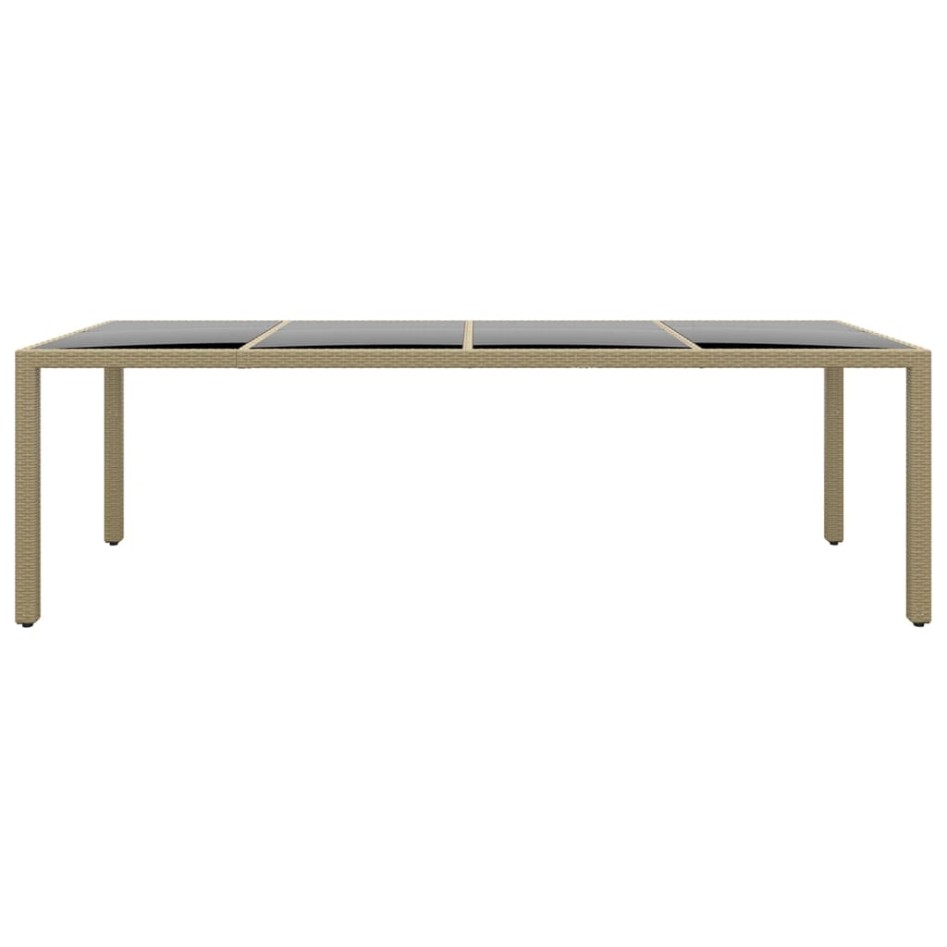 Mesa de jardín superficie de vidrio ratán sintético