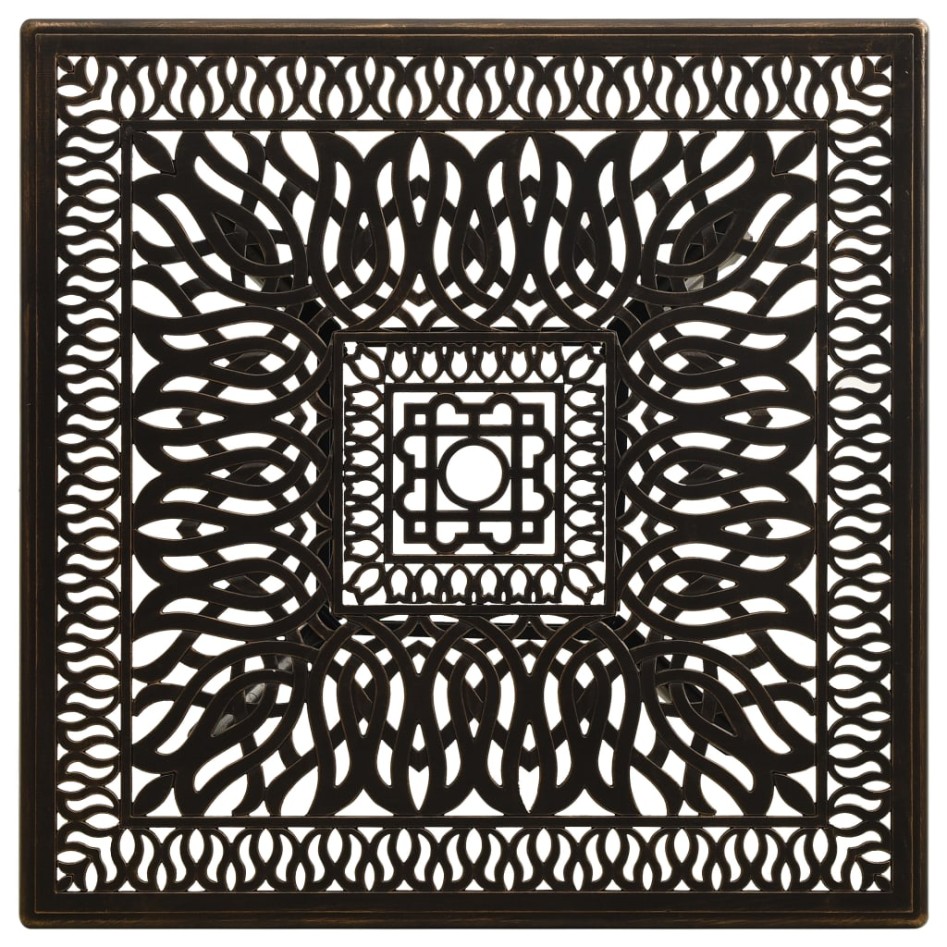 Mesa de jardín aluminio fundido color bronce 90x90x73
