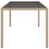 Mesa jardín vidrio templado ratán sintético beige 190x90x75