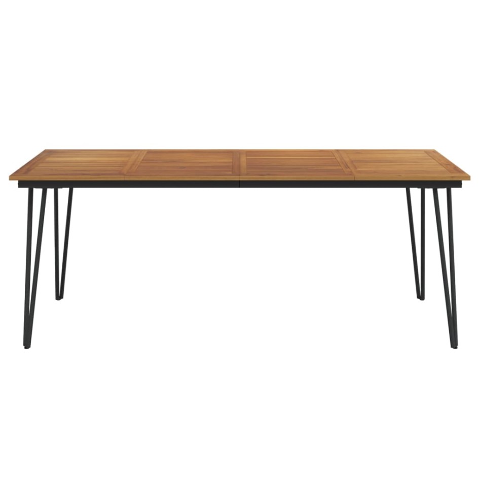 Mesa de jardín con patas en U madera maciza acacia 200x90x75