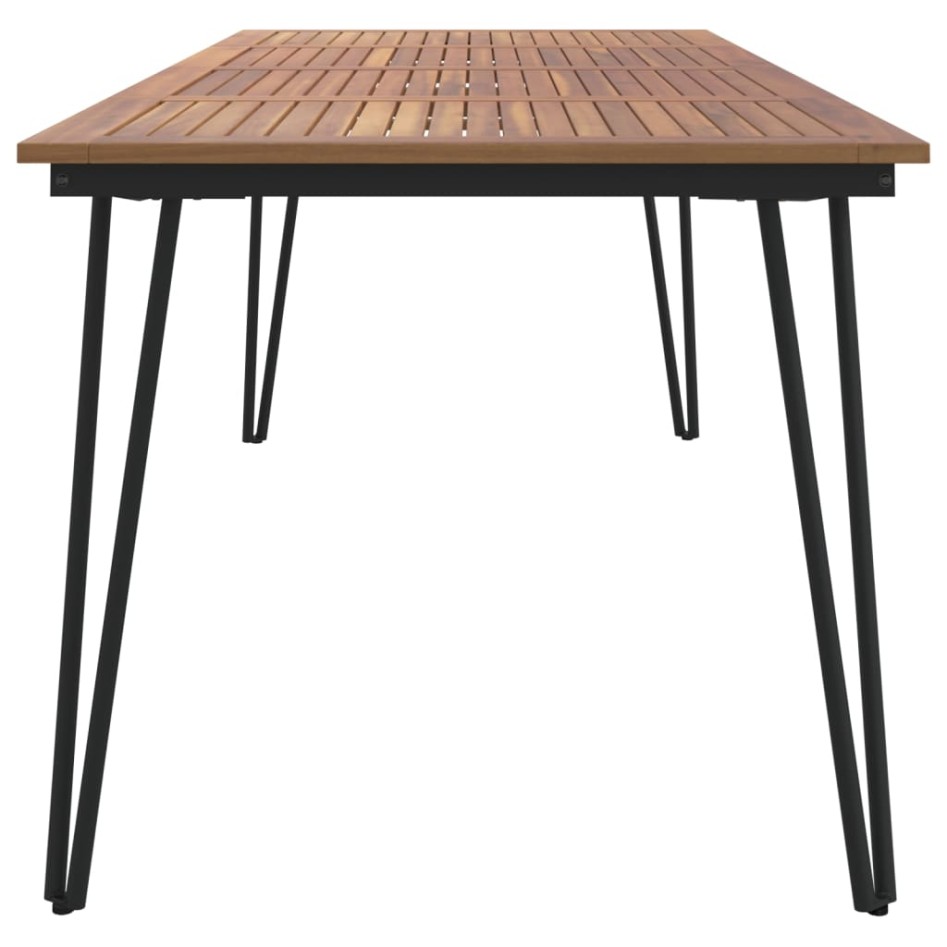 Mesa de jardín con patas en U madera maciza acacia 200x90x75