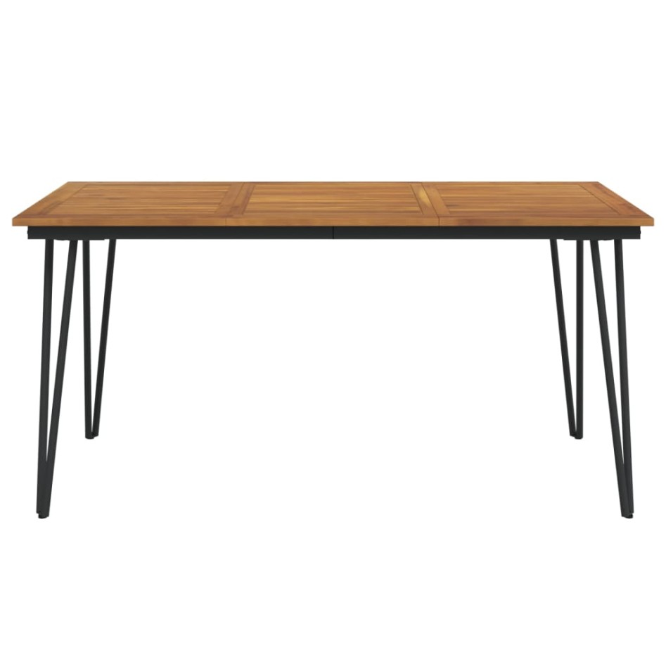 Mesa de jardín con patas en U madera maciza acacia 160x80x75
