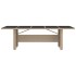 Mesa de jardín ratán beige y superficie de vidrio